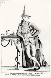 De Gelukkige Macaroni, uitgegeven door N. Dandy, 16 maart 1772